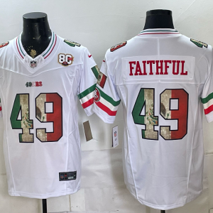 49ers #49 Faithful White Rivalry Patch Men’s Stitched NFL Elite Jersey KKB009 – 2026–27