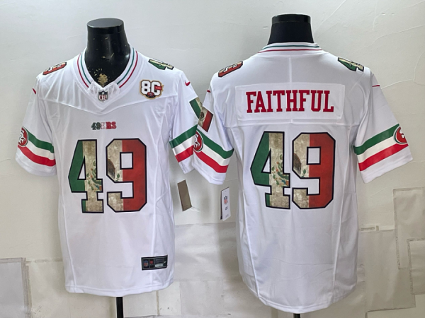 yp252080265-009 49ers #49 Faithful White Rivalry Patch Men’s Stitched NFL Elite Jersey KKB009 – 2026–27