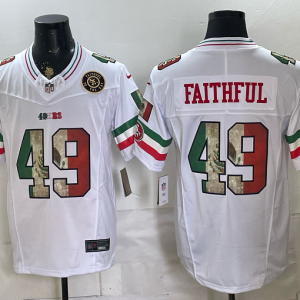 49ers #49 Faithful White Rivalry Patch Men’s Stitched NFL Elite Jersey KKB010 – 2026–27