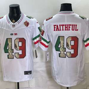 49ers #49 Faithful White Rivalry Patch Men’s Stitched NFL Elite Jersey KKB011 – 2026–27