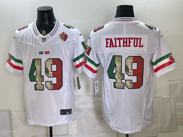 yp252080265-011 49ers #49 Faithful White Rivalry Patch Men’s Stitched NFL Elite Jersey KKB011 – 2026–27