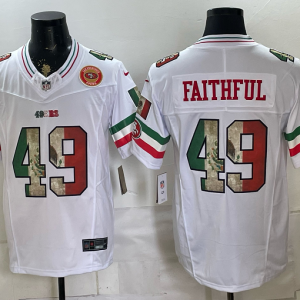 49ers #49 Faithful White Rivalry Patch Men’s Stitched NFL Elite Jersey KKB012 – 2026–27