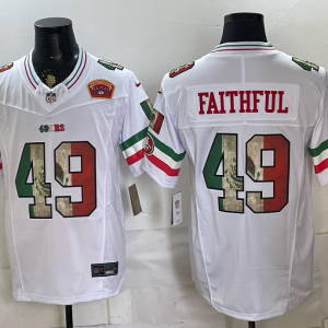 49ers #49 Faithful White Rivalry Patch Men’s Stitched NFL Elite Jersey KKB013 – 2026–27