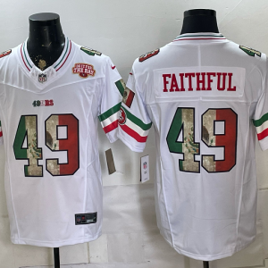 49ers #49 Faithful White Rivalry Patch Men’s Stitched NFL Elite Jersey KKB014 – 2026–27