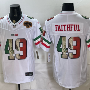 49ers #49 Faithful White Rivalry Patch Men’s Stitched NFL Elite Jersey KKB015 – 2026–27