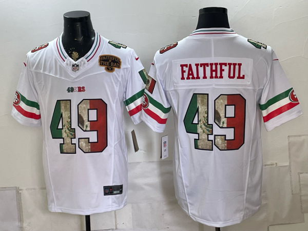 yp252080265-015 49ers #49 Faithful White Rivalry Patch Men’s Stitched NFL Elite Jersey KKB015 – 2026–27