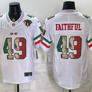 49ers #49 Faithful White Rivalry Patch Men’s Stitched NFL Elite Jersey KKB016 – 2026–27