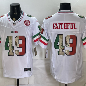 49ers #49 Faithful White Rivalry Patch Men’s Stitched NFL Elite Jersey KKB017 – 2026–27