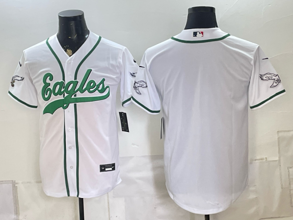 Eagles White Button-Up New Cool Base Stitched MLB Jersey KKB018 – 2026–27