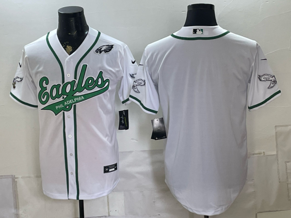 Eagles White Button-Up New Cool Base Stitched MLB Jersey KKB030 – 2026–27