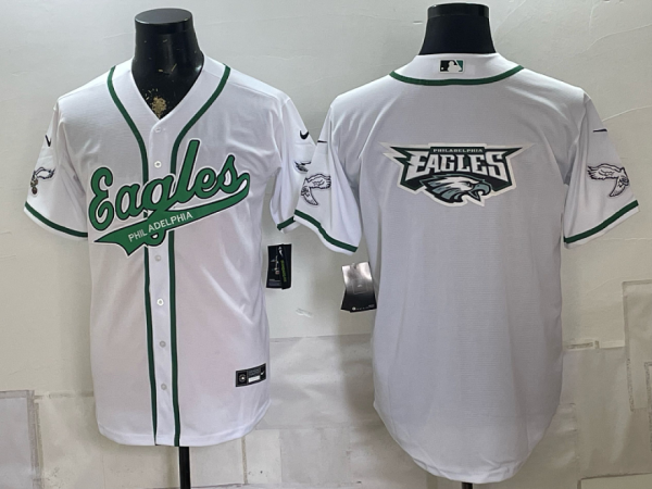 Eagles White Button-Up New Cool Base Stitched MLB Jersey KKB032 – 2026–27