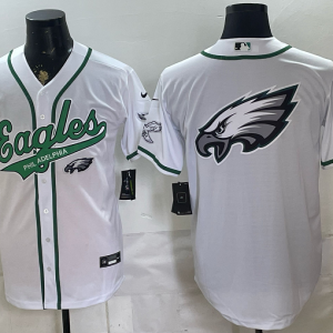 Eagles White Button-Up New Cool Base Stitched MLB Jersey KKB037 – 2026–27