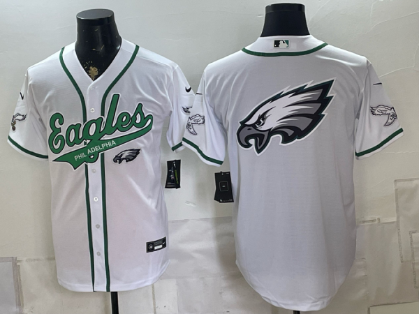 Eagles White Button-Up New Cool Base Stitched MLB Jersey KKB037 – 2026–27