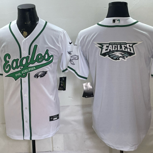 Eagles White Button-Up New Cool Base Stitched MLB Jersey KKB038 – 2026–27