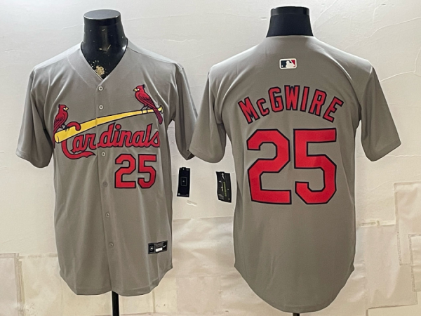 Cardinals #25 Mark McGwire Gray New Cool Base Stitched MLB Jersey KKB039 – 2026–27