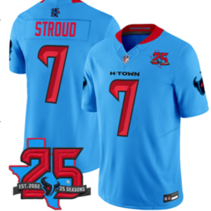 Texans #7 C.J. Stroud Light Blue 25th Anniversary Football Jersey Men’s Stitched NFL Elite Jersey KKB002 – 2026–27