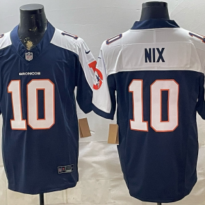 Broncos #10 Bo Nix Navy Blue Thanksgiving Patch Football Jersey Men’s Stitched NFL Elite Jersey KKB003 – 2026–27