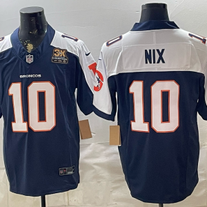 Broncos #10 Bo Nix Navy Blue Thanksgiving Patch Football Jersey Men’s Stitched NFL Elite Jersey KKB004 – 2026–27