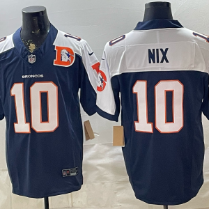Broncos #10 Bo Nix Navy Blue Thanksgiving Patch Football Jersey Men’s Stitched NFL Elite Jersey KKB005 – 2026–27