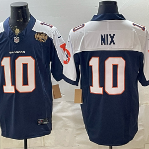 Broncos #10 Bo Nix Navy Blue Thanksgiving Patch Football Jersey Men’s Stitched NFL Elite Jersey KKB006 – 2026–27