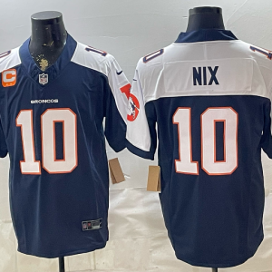 Broncos #10 Bo Nix Navy Blue Thanksgiving Patch Football Jersey Men’s Stitched NFL Elite Jersey KKB007 – 2026–27