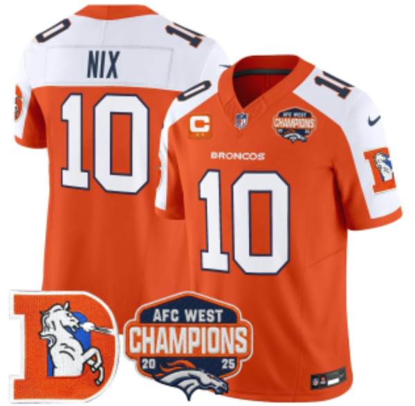 yp252952599-008 Broncos #10 Bo Nix Orange Thanksgiving Patch Football Jersey Men’s Stitched NFL Elite Jersey KKB008 – 2026–27