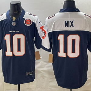 Broncos #10 Bo Nix Navy Blue Thanksgiving Patch Football Jersey Men’s Stitched NFL Elite Jersey KKB011 – 2026–27