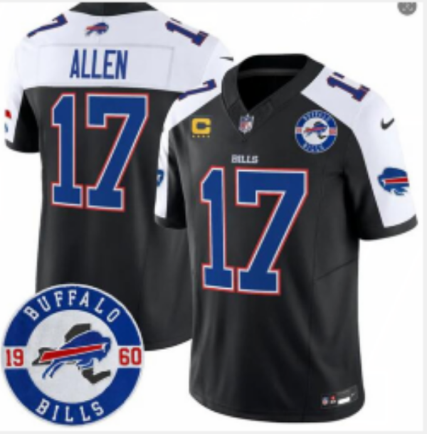 yp252952599-013 Bills #17 Josh Allen Black Commemorative Patch Football Jersey Men’s Stitched NFL Elite Jersey KKB013 – 2026–27