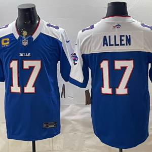 Bills #17 Josh Allen Royal Blue Commemorative Patch Football Jersey Men’s Stitched NFL Elite Jersey KKB017 – 2026–27