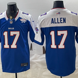 Bills #17 Josh Allen Royal Blue Commemorative Patch Football Jersey Men’s Stitched NFL Elite Jersey KKB018 – 2026–27