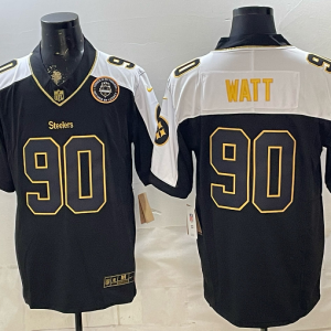 yp252952599-022 Steelers #90 T.J. Watt Black Thanksgiving Gold Lettering Football Jersey Men’s Stitched NFL Elite Jersey KKB022 – 2026–27