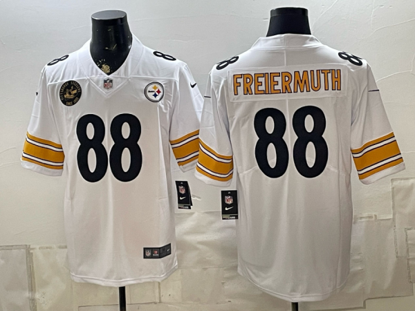 yp252952599-028 Steelers #88 Pat Freiermuth White Throwback Football Jersey Men’s Stitched NFL Elite Jersey KKB028 – 2026–27