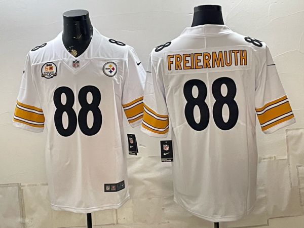 Steelers #88 Pat Freiermuth White Throwback Football Jersey Men’s Stitched NFL Elite Jersey KKB029 – 2026–27