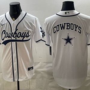 Cowboys White Baseball-Inspired Collaboration Jersey Men’s Stitched NFL Elite Jersey KKB033 – 2026–27