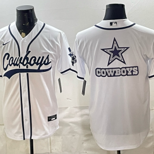 Cowboys White Baseball-Inspired Collaboration Jersey Men’s Stitched NFL Elite Jersey KKB034 – 2026–27