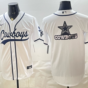 Cowboys White Baseball-Inspired Collaboration Jersey Men’s Stitched NFL Elite Jersey KKB035 – 2026–27