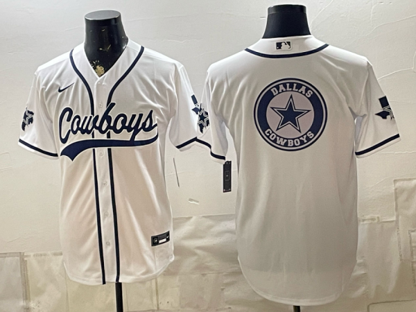 Cowboys White Baseball-Inspired Collaboration Jersey Men’s Stitched NFL Elite Jersey KKB036 – 2026–27