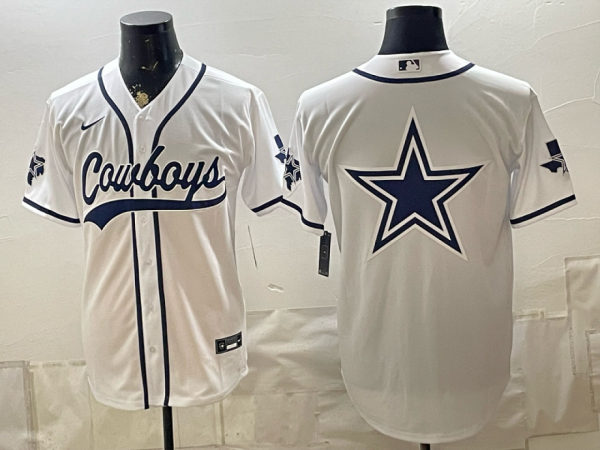 Cowboys White Baseball-Inspired Collaboration Jersey Men’s Stitched NFL Elite Jersey KKB037 – 2026–27