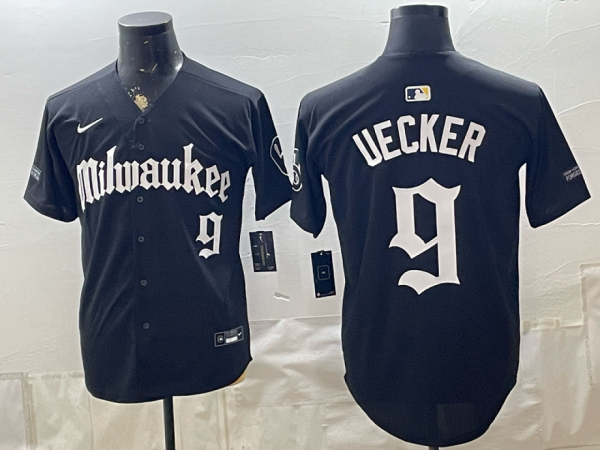 yp252952599-043 Brewers #9 Bob Uecker Navy Blue Vintage Baseball Jersey New Cool Base Stitched MLB Jersey KKB043 – 2026–27