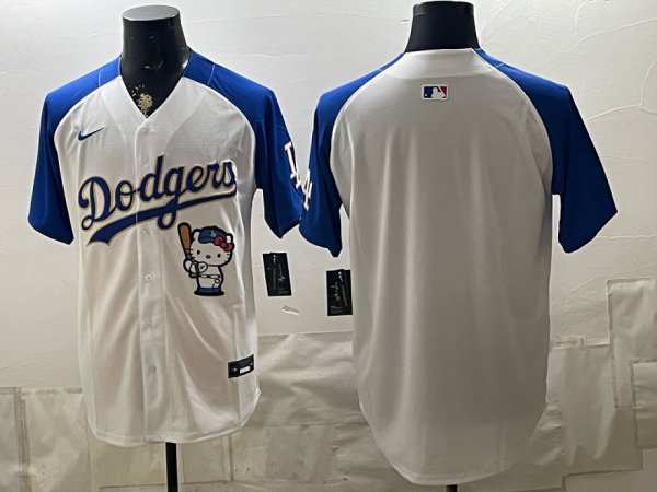 yp252952599-053 Dodgers White and Royal Blue Hello Kitty Collaboration Baseball Jersey New Cool Base Stitched MLB Jersey KKB053 – 2026–27