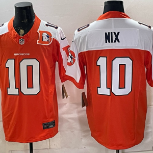 Broncos #10 Bo Nix Orange and White Thanksgiving Throwback Football Jersey Men’s Stitched NFL Elite Jersey KK002 – 2026–27