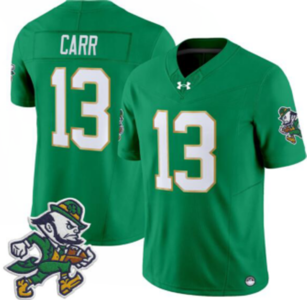 Fighting Irish #13 CJ Carr Green College Football Jersey Stitched College Football Jersey KK006 – 2026–27
