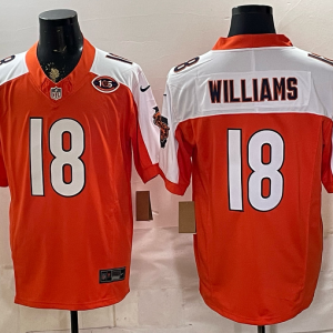 Bears #18 Caleb Williams Orange and White Thanksgiving Patch Football Jersey Men’s Stitched NFL Elite Jersey KK008 – 2026–27