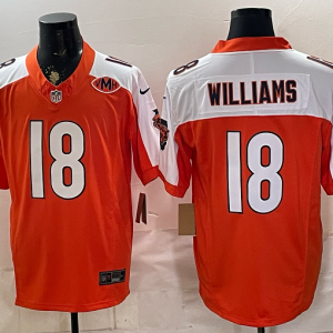 Bears #18 Caleb Williams Orange and White Thanksgiving Patch Football Jersey Men’s Stitched NFL Elite Jersey KK009 – 2026–27