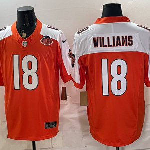 Bears #18 Caleb Williams Orange and White Thanksgiving Patch Football Jersey Men’s Stitched NFL Elite Jersey KK010 – 2026–27