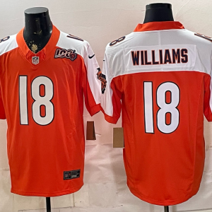 Bears #18 Caleb Williams Orange and White Thanksgiving Patch Football Jersey Men’s Stitched NFL Elite Jersey KK011 – 2026–27