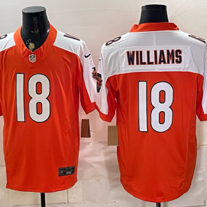 Bears #18 Caleb Williams Orange and White Thanksgiving Patch Football Jersey Men’s Stitched NFL Elite Jersey KK013 – 2026–27
