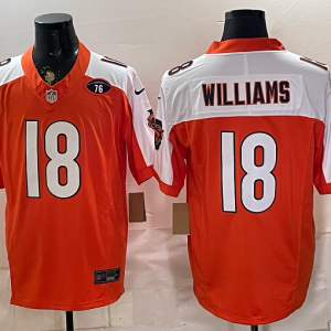 Bears #18 Caleb Williams Orange and White Thanksgiving Patch Football Jersey Men’s Stitched NFL Elite Jersey KK014 – 2026–27