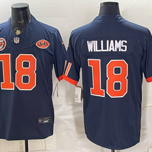 Bears #18 Caleb Williams Navy Blue Throwback Football Jersey Men’s Stitched NFL Elite Jersey KK031 – 2026–27