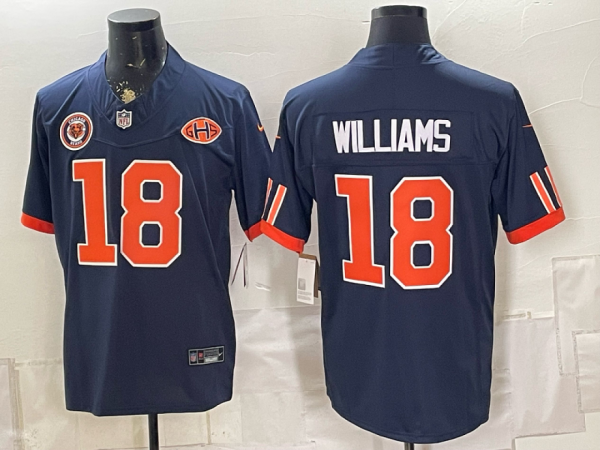 Bears #18 Caleb Williams Navy Blue Throwback Football Jersey Men’s Stitched NFL Elite Jersey KK031 – 2026–27